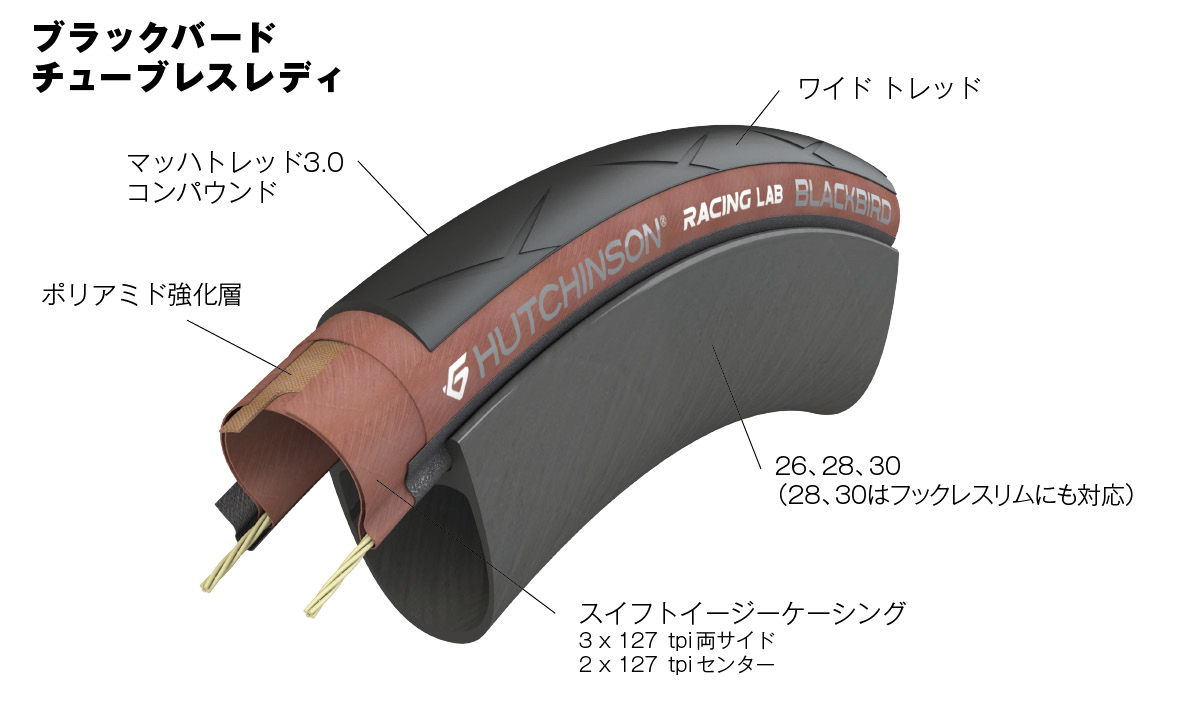 HUTCHINSON BLACKBIRD RACING LAB (ハッチンソン ブラックバード レーシング ラボ) チューブレス タン